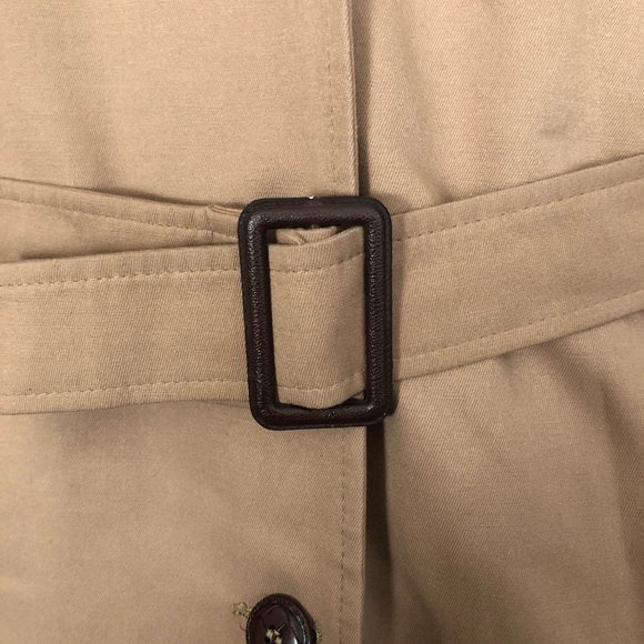 Eddie Bauer Women's 80s Goose Down Lined M Trench Coat Faux Sheepskin Collar EXC - Picture 7 of 10